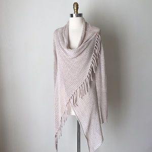 Lovestitch Asymmetrical Open Knit Sweater Cardigan
